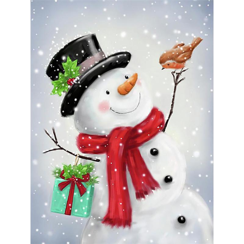Snowman Diamond Diy Painting 5d Full Round Drill Mosaic Santa Claus Diamond Embroidery Cross Stitch Home Decor Christmas Gift
