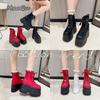 Fashion Height Increasing Super High Heeled Women's Boots Thick Bottom Lace Up Sneakers Anti-slip Breathable Cos Shoes Bottes Femmes