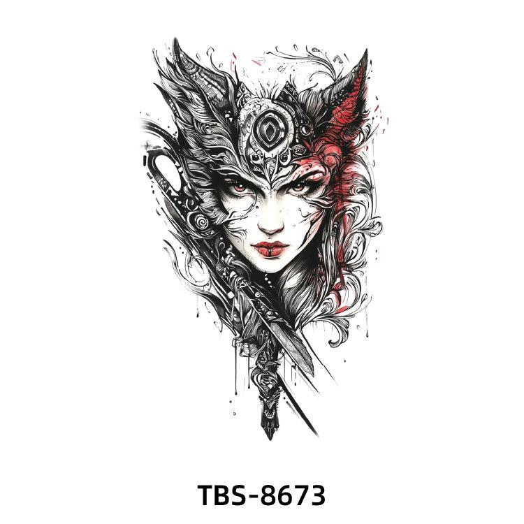 2025 Full/Half Arm Wolf, Tiger, & Flower Tattoo Stickers - European/American Style