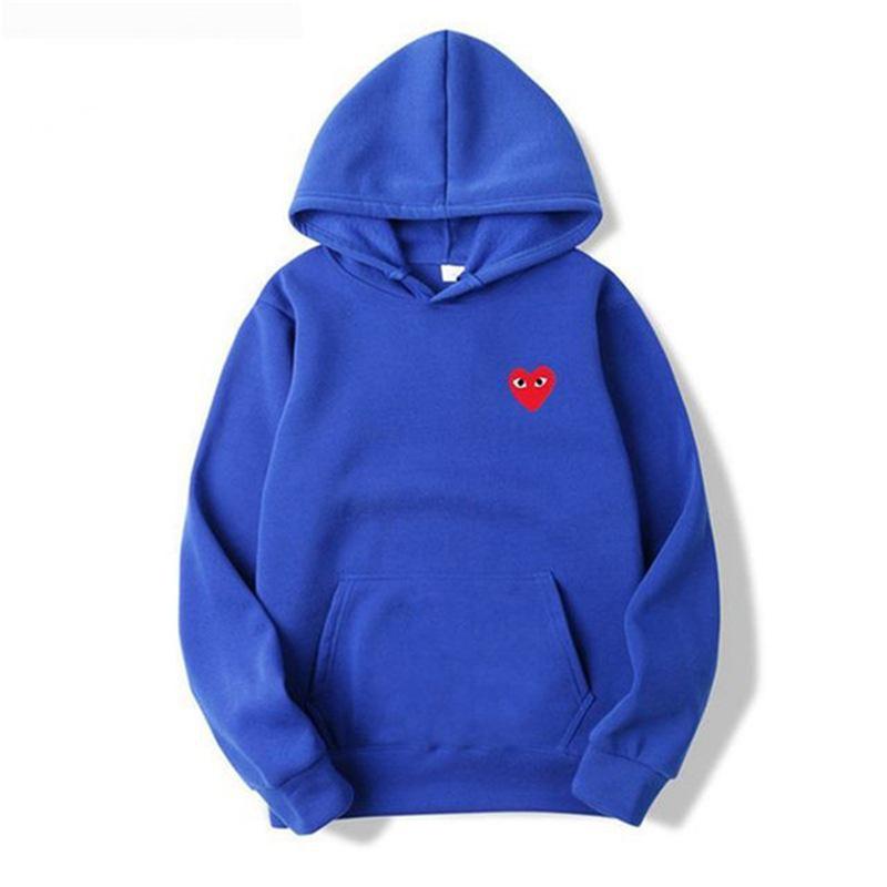 PLAY Kawakyu Embroidery Love Heart Unisex Oversized Hoodie - Autumn/Winter Plus Velvet Sweatshirt
