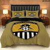 Notts County FC Pattern Bedding uilt Set uilt Cover Pillowcase Home Decoration Birthday Gift (1 * duvet cover + 2 * pillowcase without core)