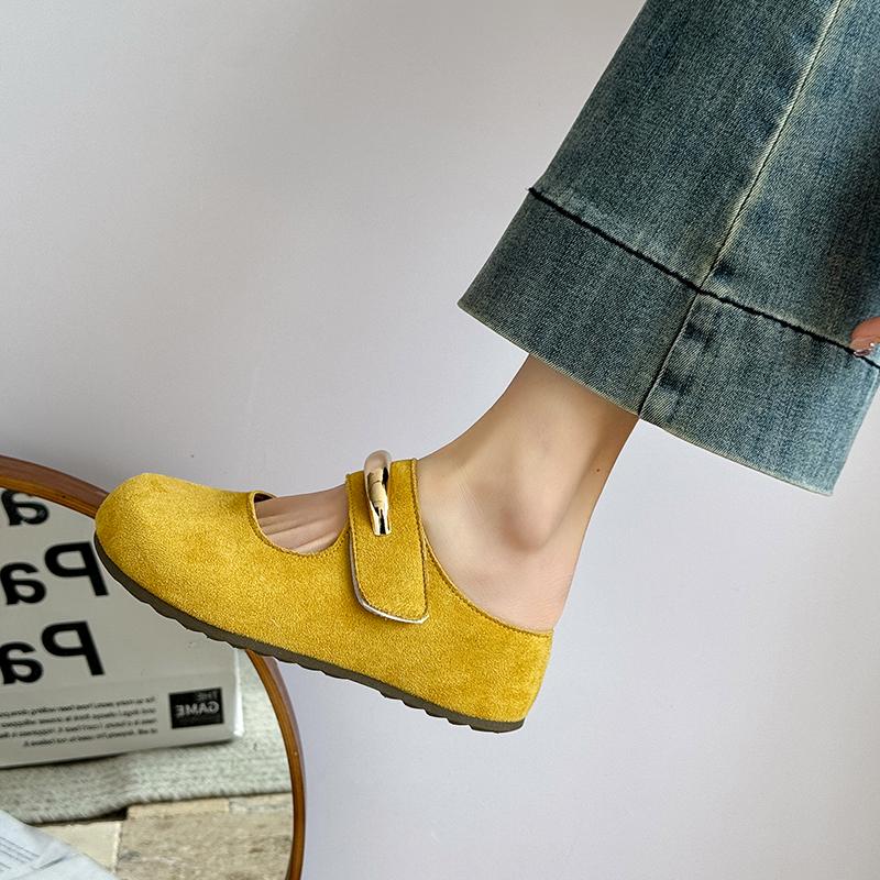 2025 Весна Новые женские балетки ретро красные с двойной пряжкой на ремне повседневные высококачественные туфли большого размера для леди Мэри Джейн