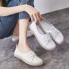 Genuine leather female pregnant women summer models flat-bottomed beef tendon bottom shallow mouth retro Mori large size single shoes female