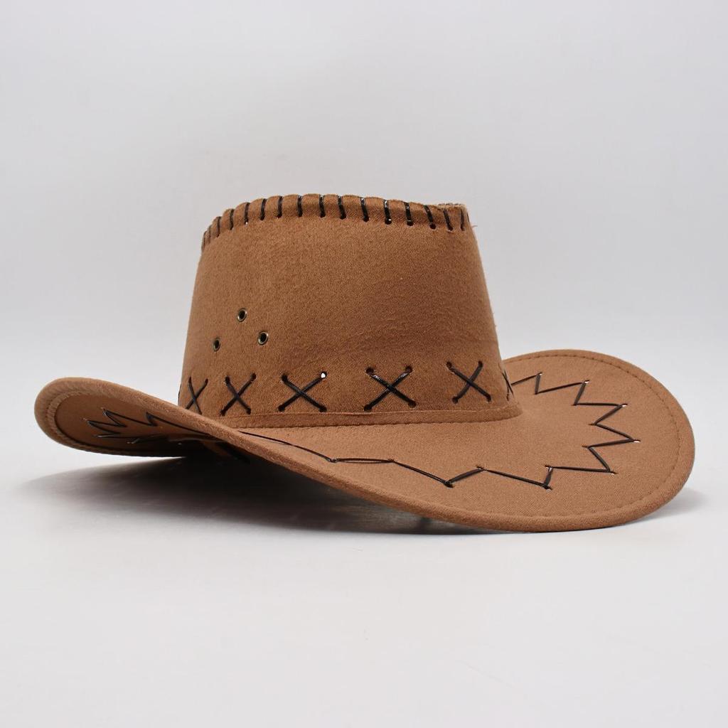 Ковбойская шляпа замшевая корейская версия шляпы от солнца для мужчин и женщин, пляжная шляпа для отдыха на траве, шляпа для верховой езды