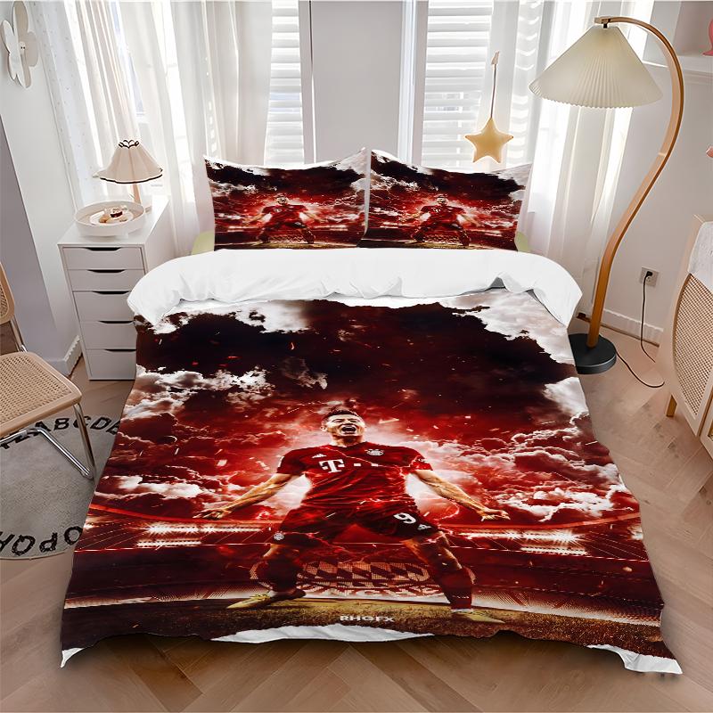 3Pcs Football Hero Flames Bedding Sets For All Sizes New 3D Printed Bed Cover Comforter Duvet Cover Pillowcase Bedroom Decoration