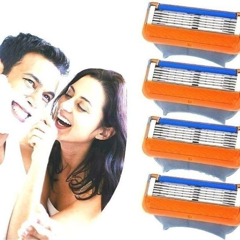 4 шт. 5-слойные лезвия для бритвы премиум-класса, сменные лезвия для бритья, комбинированные бритвы для лица