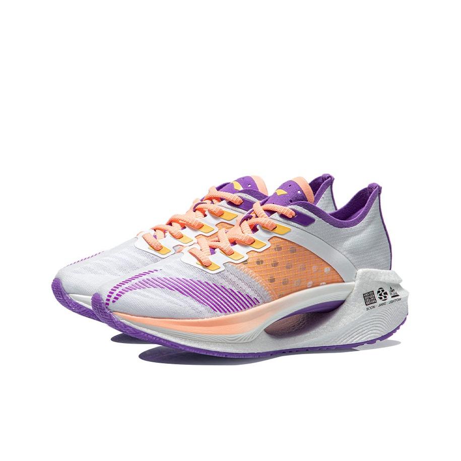 Кроссовки Li Ning Absolute Shadow Dopamine Fabric Shock Absorbing Non-Slip Wear-Stick с низким верхом для бега Женские кроссовки Белый Фиолетовый ARHQ262-3