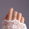 Hetian Jade Ring Temperament Guochao Passepartout Ring Simple, Fresh And Elegant Small Family Jasper Round Bead Open Ring