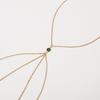 Trendy Sexy Layered Metal Body Chain Retro Minimalist Multi Layer Green Zircon Waist Chain For Women Daily Wear Jewelry