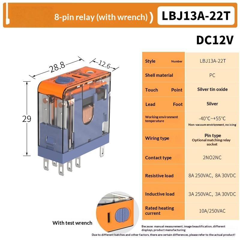 *1 шт. AC220В DC 24В Универсальное реле J13A Микронапряжения Втыкаемое реле 5-контактное 8-контактное DC12В 12А Реле DIY Аксессуары