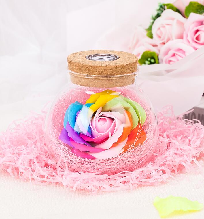 Светодиодный романтический цветок розы, дистанционный светильник, диммер для бутылки, ночник, бутылка с цветком, креативный подарок для девочки, украшение дома