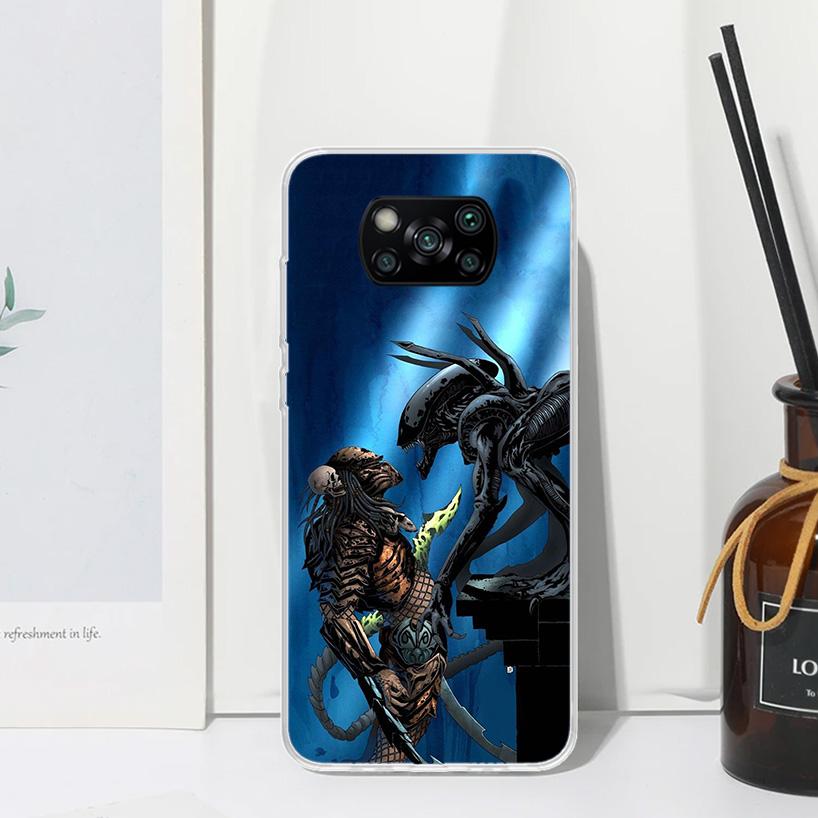 Раскрашенный чехол для телефона Alien Vs Predator для Xiaomi Poco X7 X6 X5 M7 M8 Pro F7 Ultra Redmi 15C 15 13C 13 12C 12 10 10C 10A Арт Funda