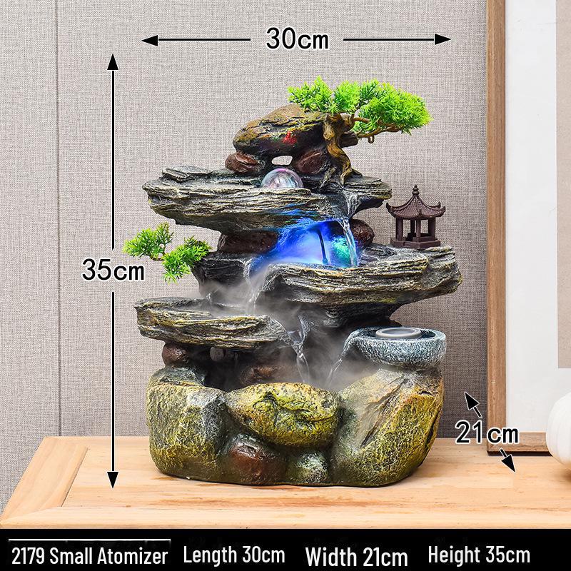 Настольный фонтан с каменной горкой - украшение в виде колеса фэн-шуй с циркулирующей водой для офиса или дома.