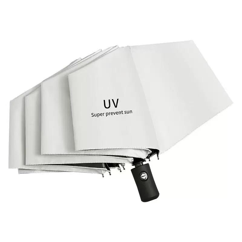 UV Automatic Black Rubber Sunshade, Dual-purpose Sun and Rain Protection, UV Resistant Folding Sunshade