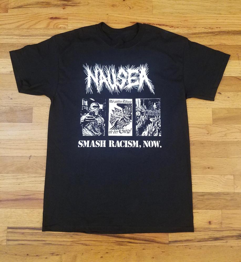 NEW Nausea Smash Racism Short Sleeve Heavy Cotton Black T Shirt BT581 Unisex T-Shirt
