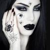 Black Halloween Temporary Tattoos 3D Halloween Face Rhinestone Sticker  Festive