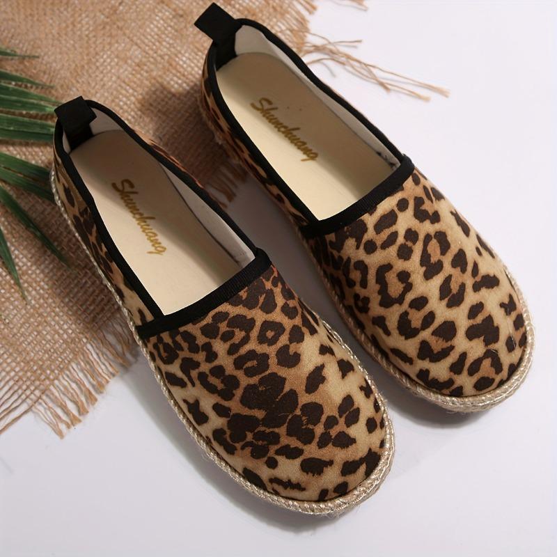 Женские классические туфли-балетки с леопардовым принтом и черной отделкой, верх из дышащей ткани, резиновая подошва, нескользящая повседневная обувь для ходьбы на все сезоны