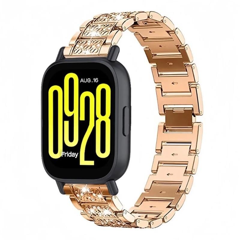 Diamond Strap and Case for Redmi Watch 5 Active Redmi Watch 3 Active/3 Lite Stainless Steel Watchband