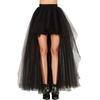 Women Tulle Skirt Elastic High Waist Solid Color Party Skirt Front Short Back Long Lightweight Tulle Skirt