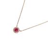 Б/У Хорошее Состояние STAR JEWELR Star Jewelry HALO K18PG Рубин Алмаз Цепочка Ожерелье Красный Розовое Золото Женское Старая Одежда Б/У USED