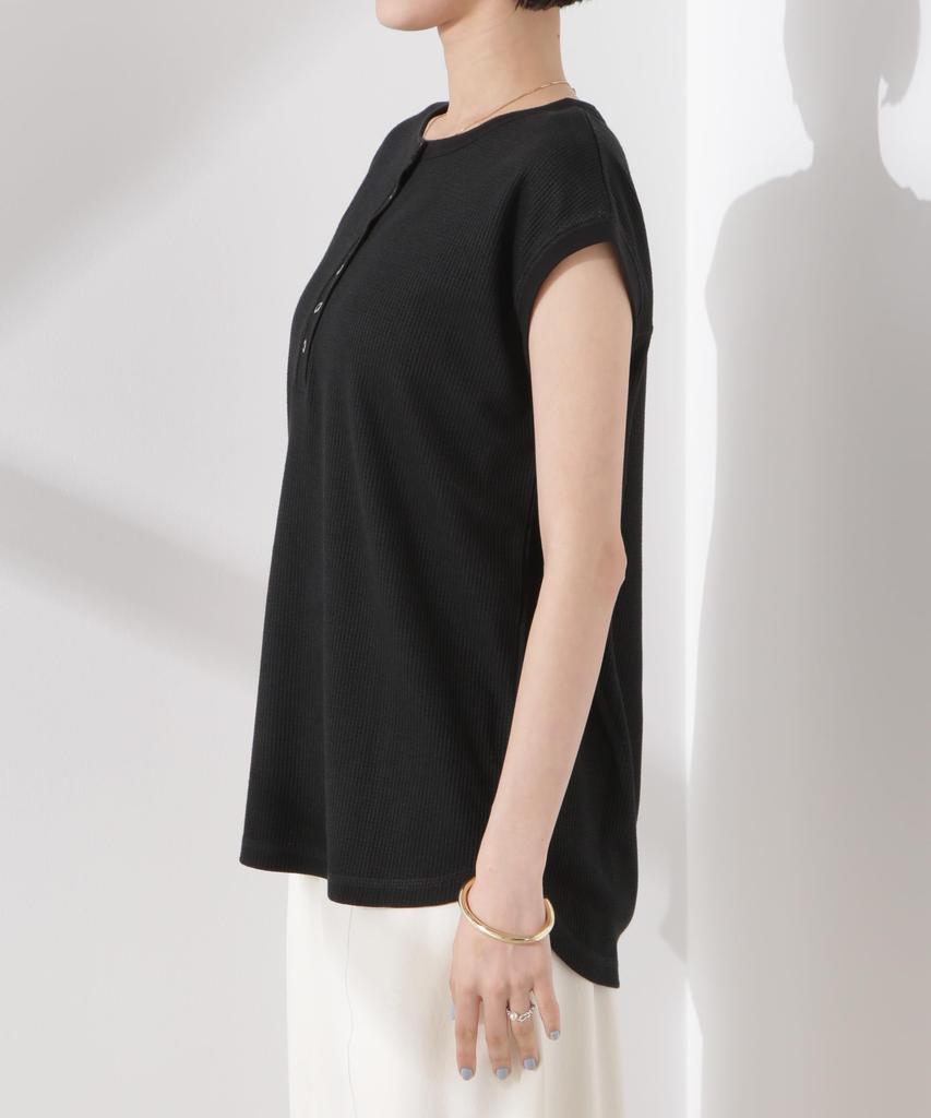 Женский вафельный топ без рукавов Nano Universe Henley, Овсянка, Размер F 033, 673-5124311