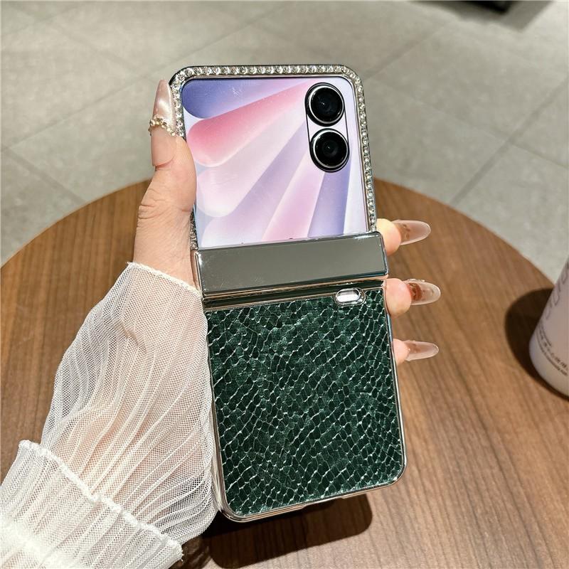 Luxury Electroplated PU Leather Full Coverage Case Honor Magic V Flip 2 Foldable Phone Shockproof Anti-Scratch