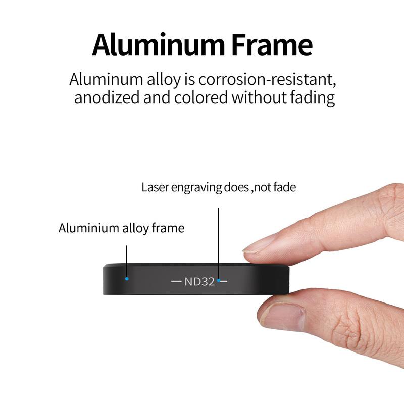 Набор ND8 ND16 ND32 CPL фильтров для объектива Рамка из алюминиевого сплава для GoPro 12 GoPro Hero 11 10 9 Черная Экшн-камера ND CPL Объектив
