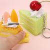 Realistic Triangle Cake Key Ring With Fruit Toppings Cute Food Shape Charm for School Bag Decor Student Birthday Gifts
