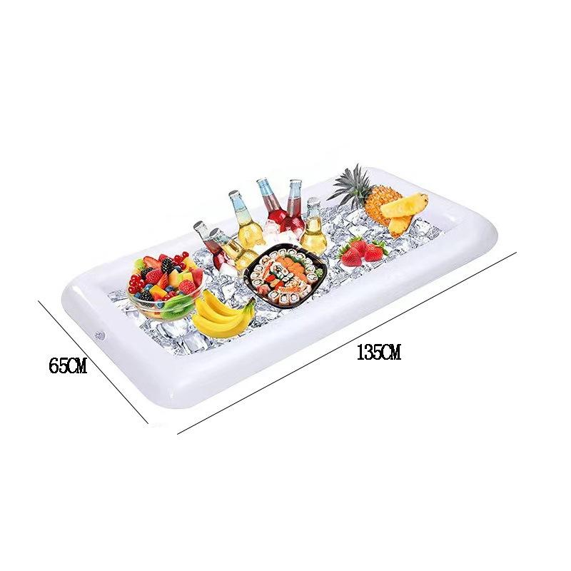Надувной сервировочный бар Салатный поднос для льда Контейнеры для еды и напитков Барбекю Пикник Бассейн Вечеринка Товары для шведского стола Салатный поднос для еды и напитков