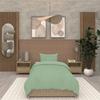 Parure housse de couette 3D microfibre 140x200 cm GAIA vert eau, par Soleil d'Ocre