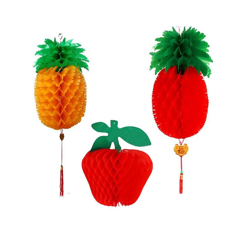 Очаровательные фонарики в виде ананасов и яблок, созданные для красочного декора на Счастливый Новый год и для празднований