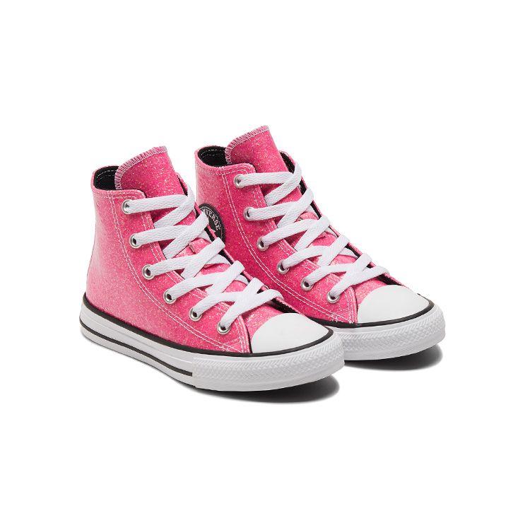 Converse Chuck Taylor All Star Удобные Универсальные Высокие Кеды из Канваса Детские Кроссовки Розово-Розовые 672098C