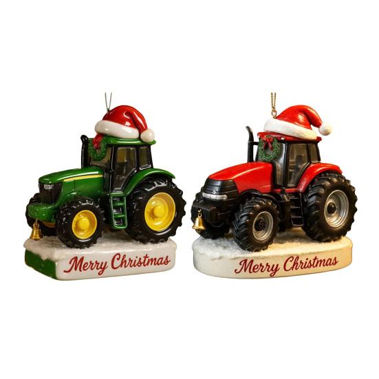 Рождественское украшение Трактор в рождественской шляпе Шарм Праздничное подвесное украшение Праздничный сезонный акцент для дома