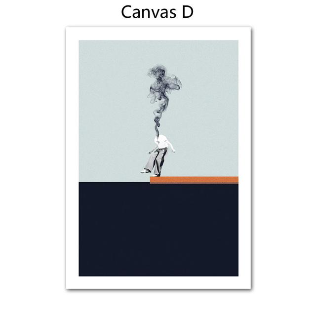 Абстрактный астронавт скандинавский воздушный шар кофе птицы пустынный дым плакат стены книги по искусству печать холст живопись Декор фотографии для гостиной