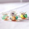 Dollhouse Miniature Glass Fish Tank Bowl Aquarium Doll House Home Ornament Toy For Dollhouse Decals