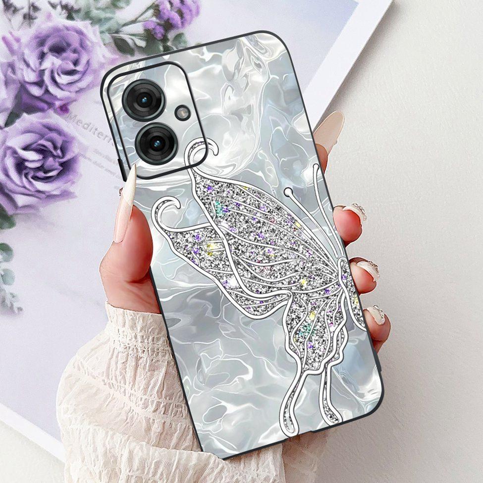 For Motorola Moto G55 Case Silicone Cute Cat Fashion Flowers Cool Painted Cover For Motorola G55 Moto G55 Phone Case XT2435-2