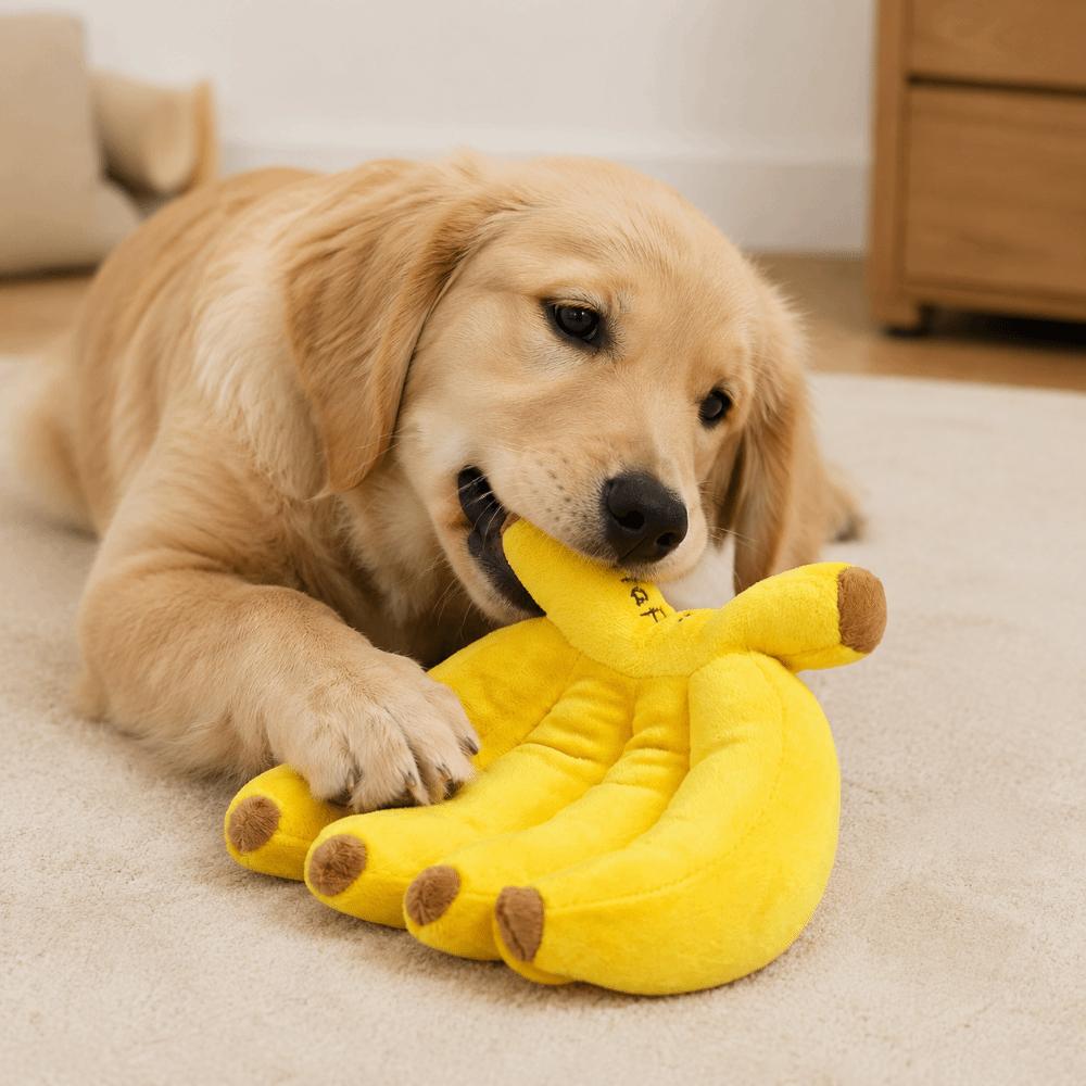 Yellow Squeaky Dog Toy Plush Banana Pet Interactive Toys Funny Pet Chew Plush Toy Gift
