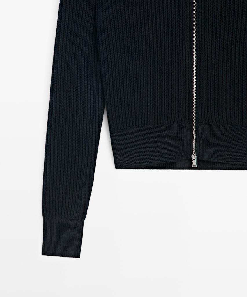 Кардиган Massimo Dutti из 100% хлопка с деталью на воротнике