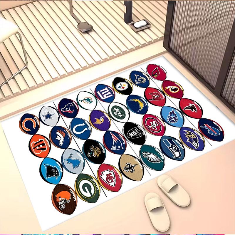 Ковер с принтом NFL, Моющийся напольный ковер, Для прихожей, Общежития, Прачечной, Офиса, Кабинета, Декор дома, Подарок на День рождения, Рождество
