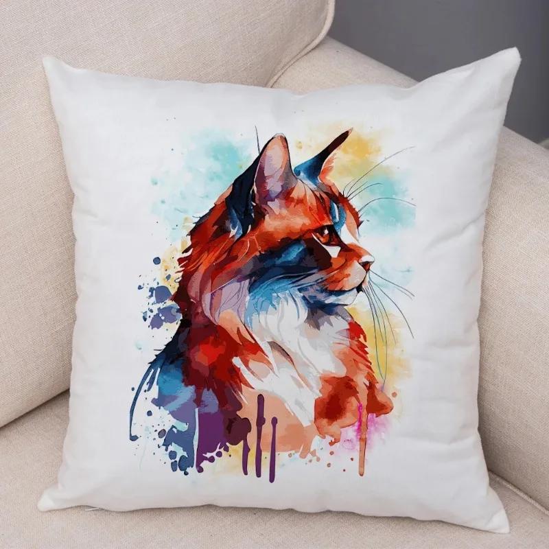 Cartoon Cat Dog Lion Panda Bird Cushion Cover Decor Cute Animal Pillow Case Peach Skin Soft Pillowcase For Children Room Home