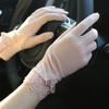 Кружевные перчатки от солнца женские летние ледяной шелк тонкие перчатки с сенсорным экраном уличные перчатки для вождения езды на велосипеде