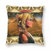 Квадратная наволочка Queen Cleopatra из полиэстера, льна, бархата, креативная декоративная автомобильная подушка на молнии на молнии, оптовая продажа, 45x45