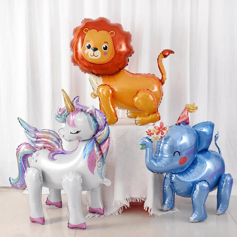 Rainbow Unicorn Standing Foil Balloons Kids Girls Unicorn Birthday Party Decoration Favors Baby Shower Supplies Animal Balloon