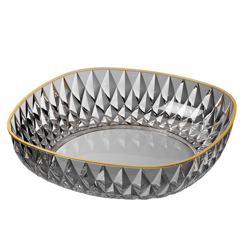 ZISIZ Gold-Edge Transparent Fruit & Snack Basket Set