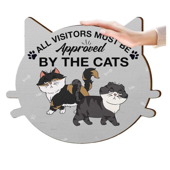 Знак "Кот планирует побег Пожалуйста, держите дверь закрытой" Деревянный знак Подвеска на дверь Приветственный знак Подарок на новоселье для любителей кошек