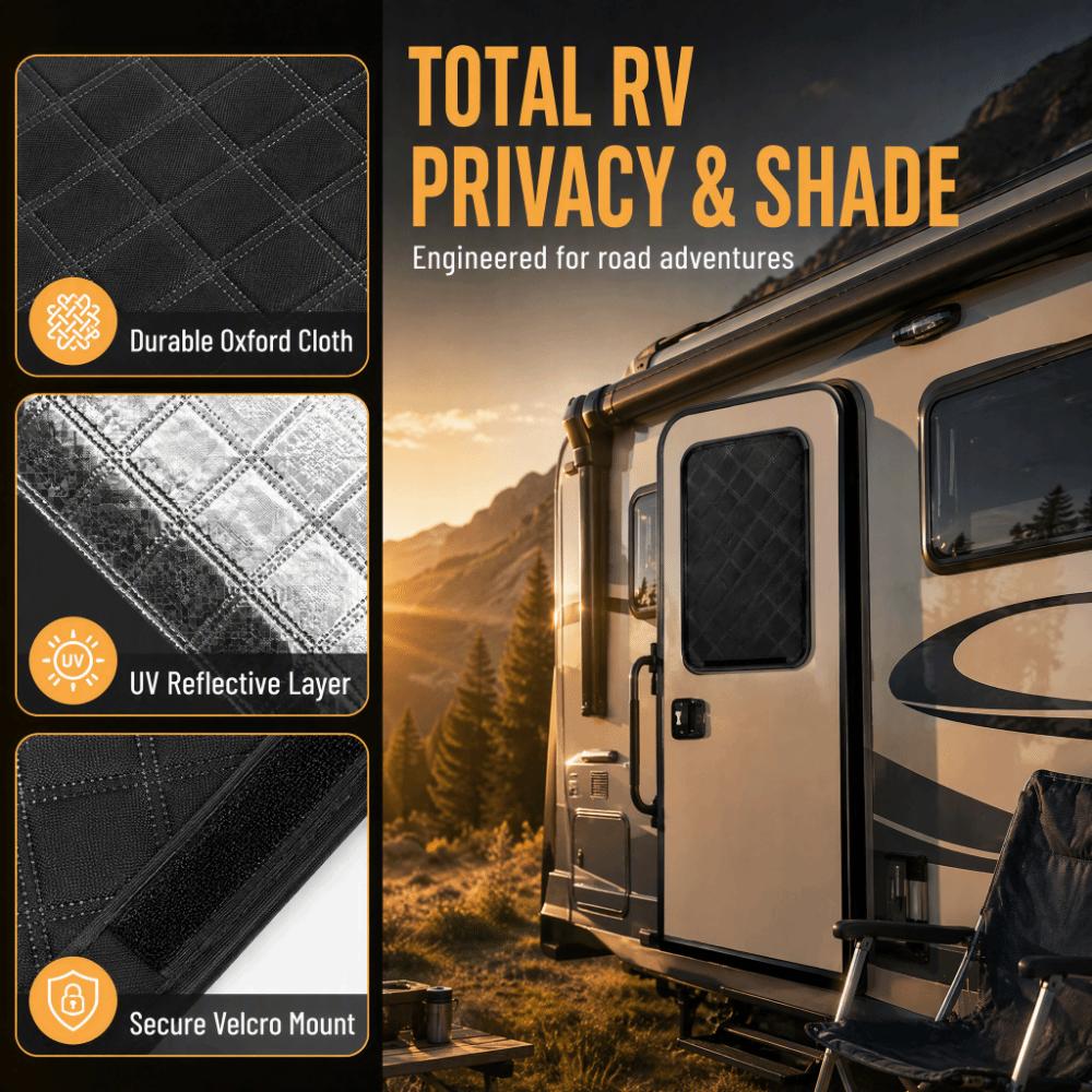 Foldable RV Window Shade Thickened Oxford Sunshade Privacy Screen Blackout Window Cover Camping