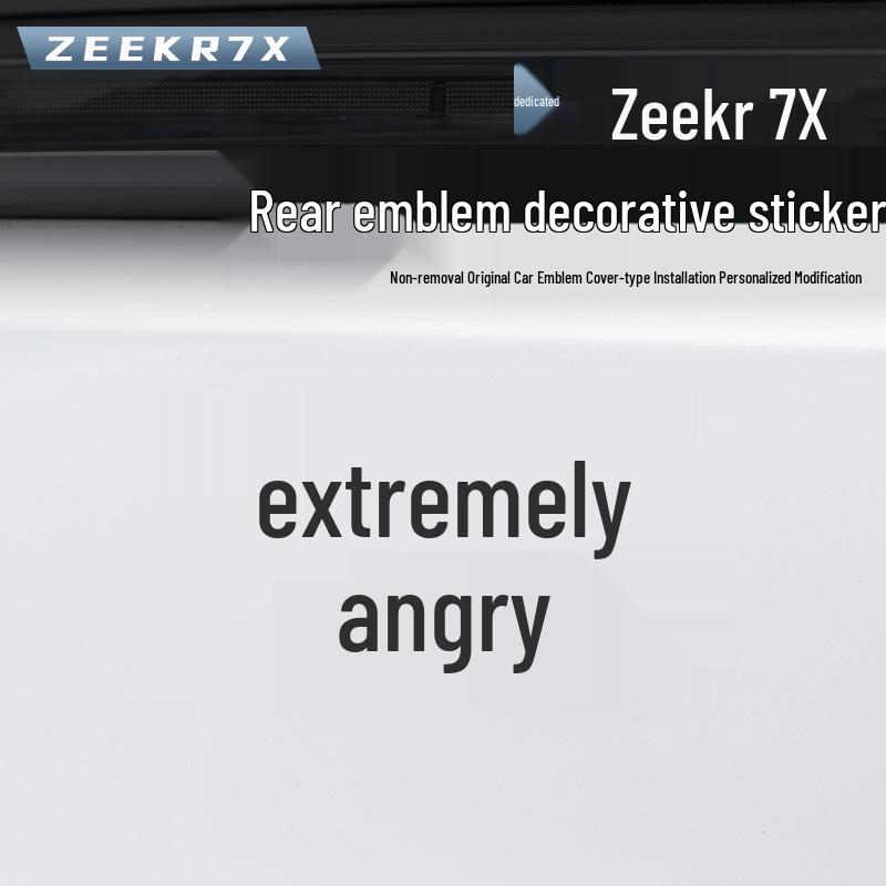 Черная металлическая наклейка с логотипом на заднюю часть Zeekr 7X для моделей 25-26 - Версия Черный Воин