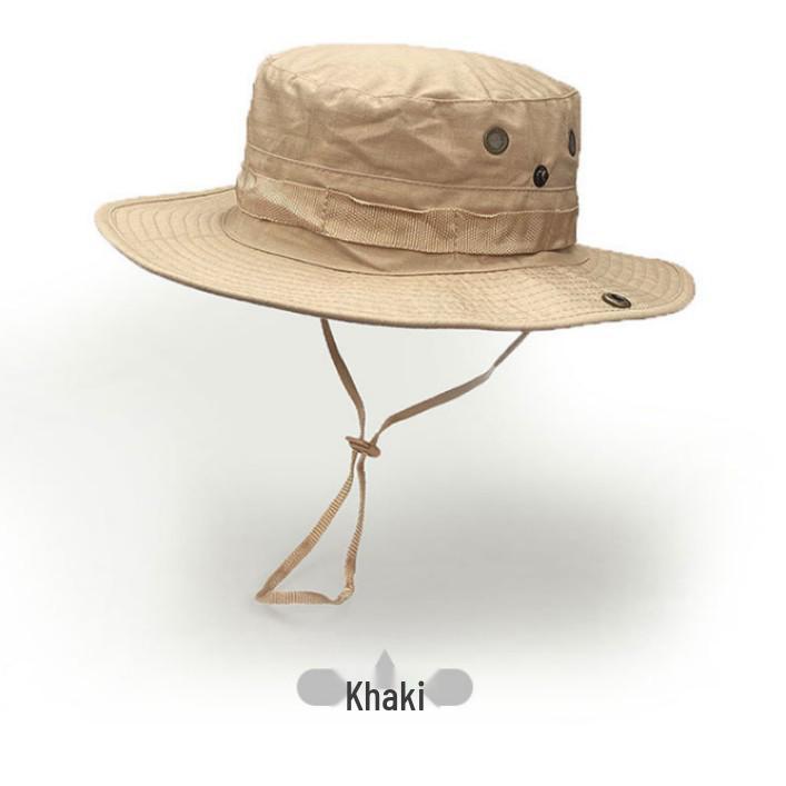 Camouflage Adjustable Outdoor Sun Hat with Chin Strap and Customizable Logo