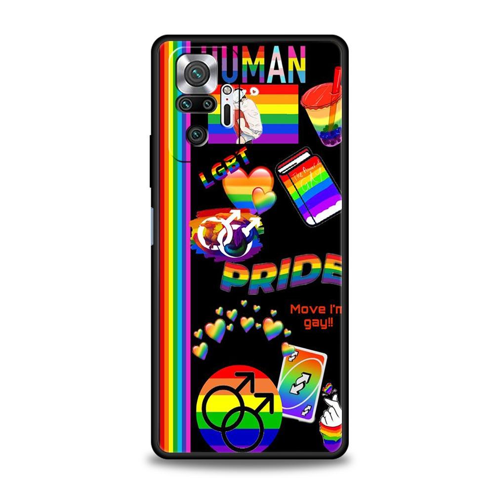 Gay Lesbian Rainbow Pride Phone Case Cover for Redmi 14C 10C Note 15 14 13 12 10 11 K40 Pro Plus Soft TPU Shockproof Shell Capas