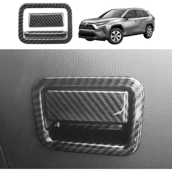 for Toyota RAV4 ABS Carbon Fiber Center Console Cup Holder Frame Trim Panel Cover Decoration for Toyota RAV4 2019 2020 2021 2022 Interior